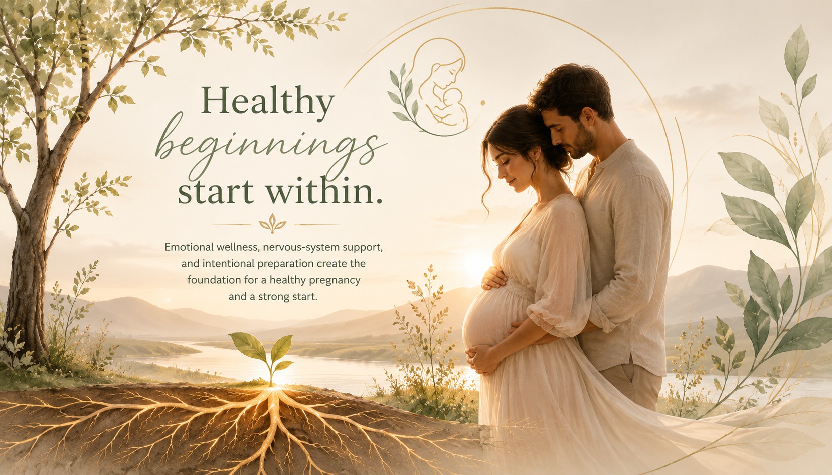 A calm, soft motherhood scene